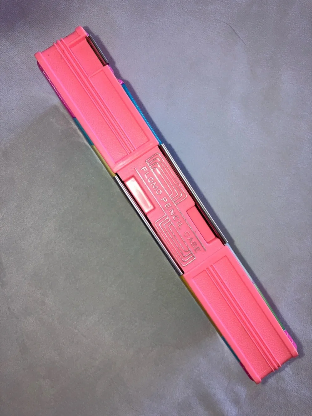 Vintage Japan Flomo Angel Floral Pink & Yellow Pencil Case